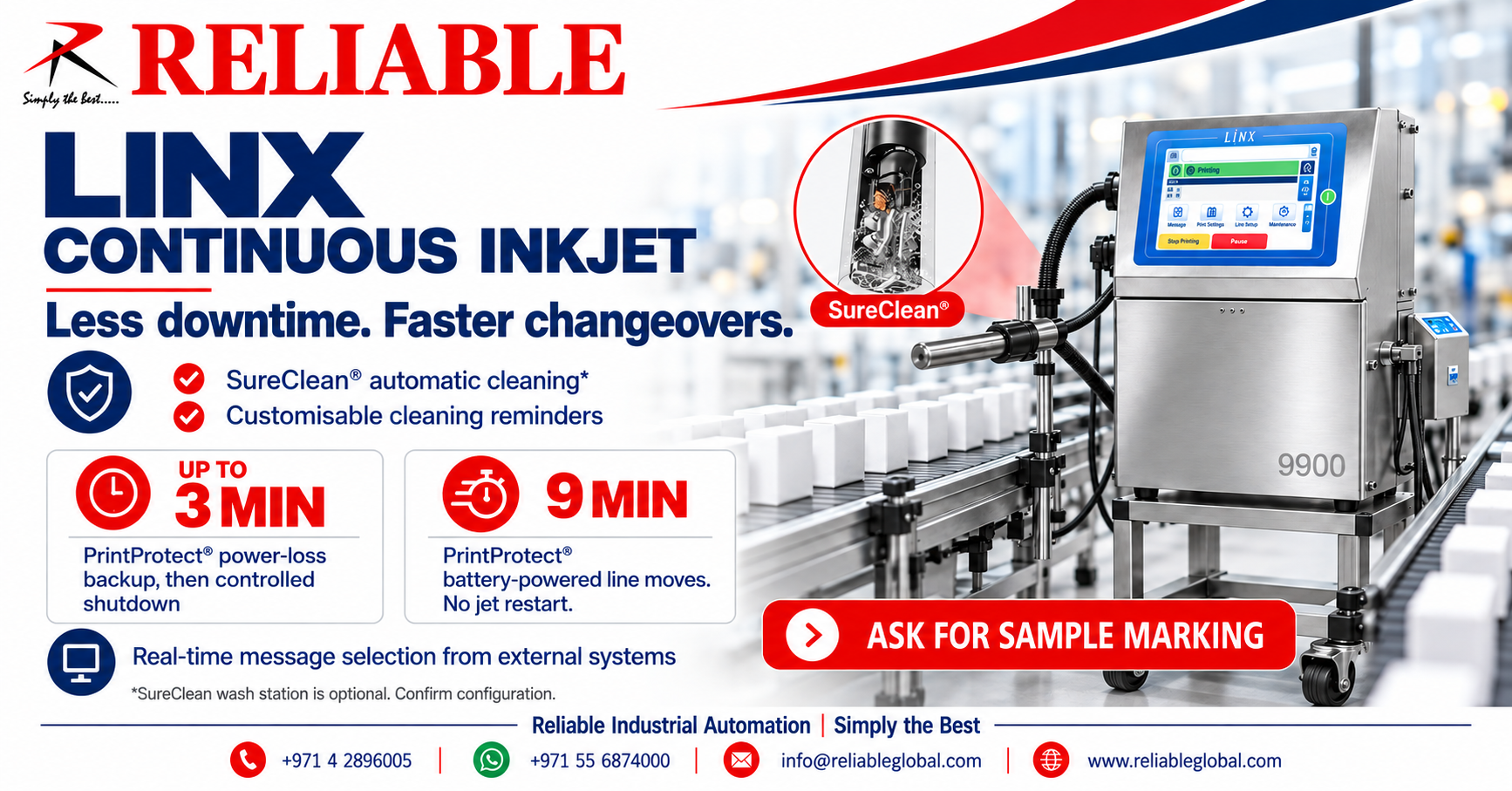 Reduce Linx printer downtime with SureClean and PrintProtect from Reliable