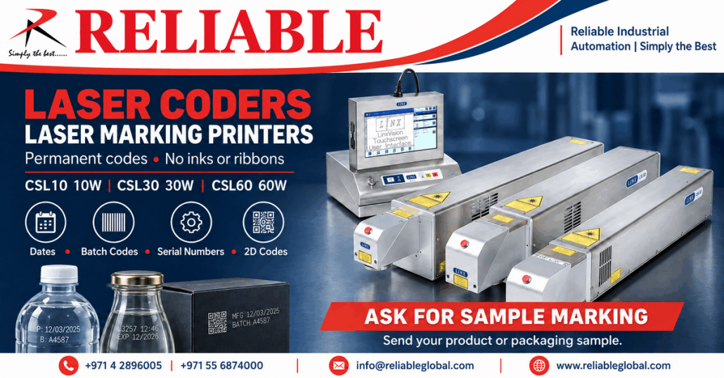 Reliable laser coders and laser marking printers with Linx CSL units and packaging samples