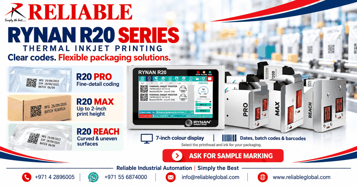 RYNAN R20 printer with PRO MAX and REACH printhead options from Reliable