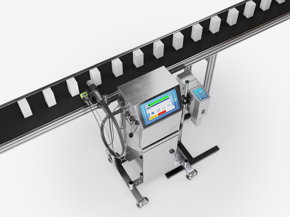 Continuous inkjet coder printing production date batch and traceability information