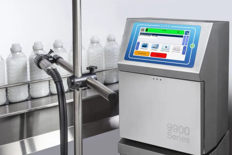 Continuous inkjet printer for production date coding