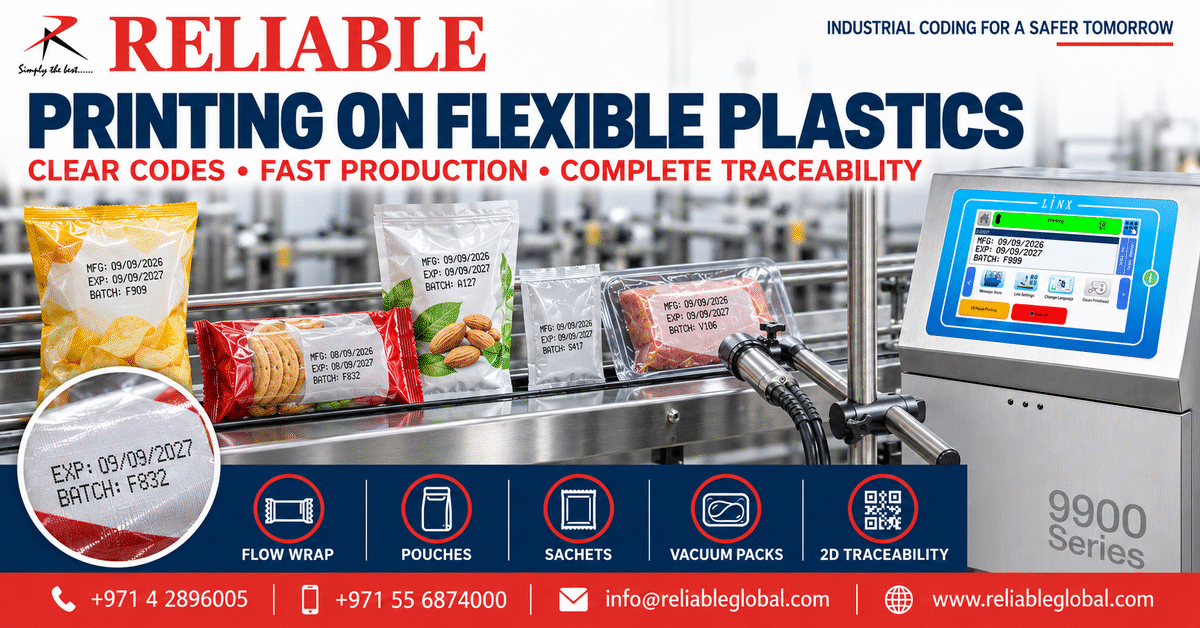 Printing on flexible plastics with Linx coding equipment for pouches, sachets and flow-wrap packaging